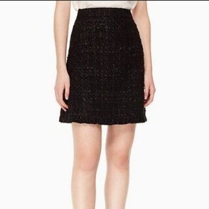 NWT Kate Spade Black Mini Tweed Skirt Sz 14